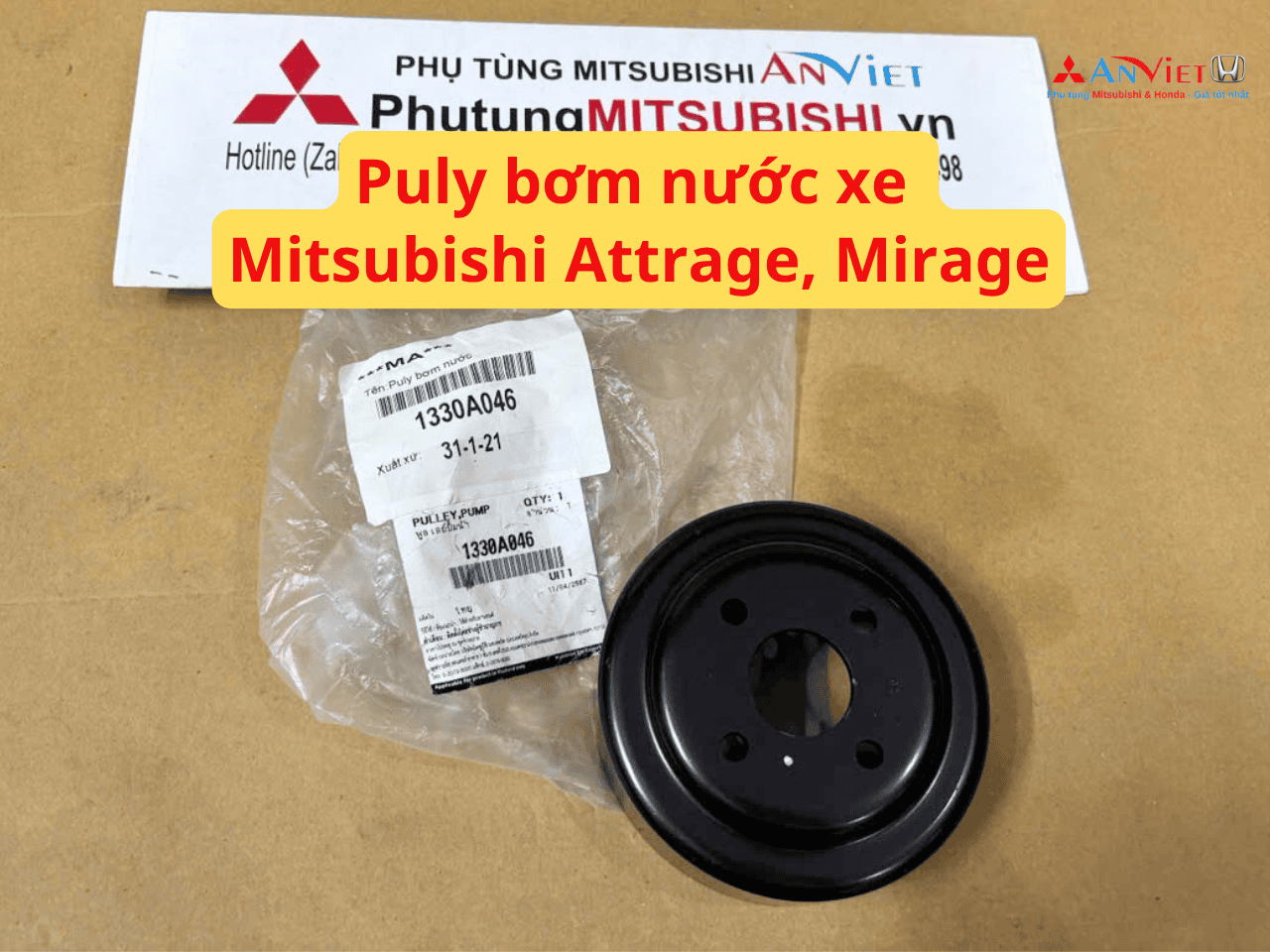 Puly bơm nước xe Mitsubishi Attrage, Mirage