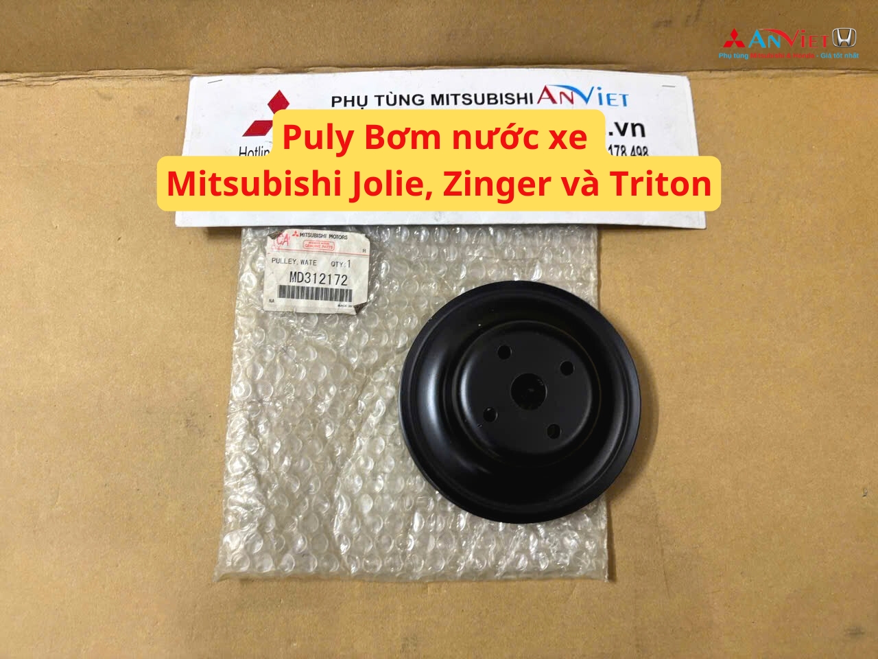 Puly Bơm nước xe Mitsubishi Jolie, Zinger và Triton