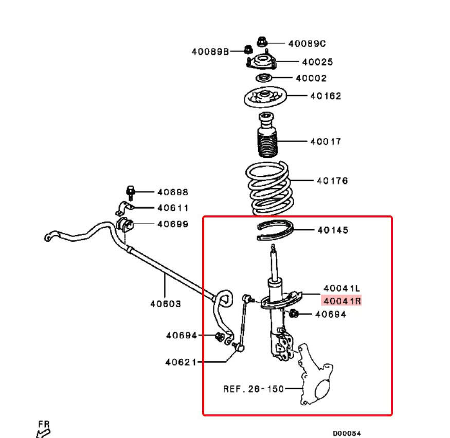 Giảm xóc trước xe Mitsubishi Lancer Fortis, Giảm xóc trước xe Mitsubishi Lancer IO 1.8 và 2.0 , Phuộc nhún Lancer bên trái và phải Lh Rh 4060A307 4060a308 4060A205 4060A206