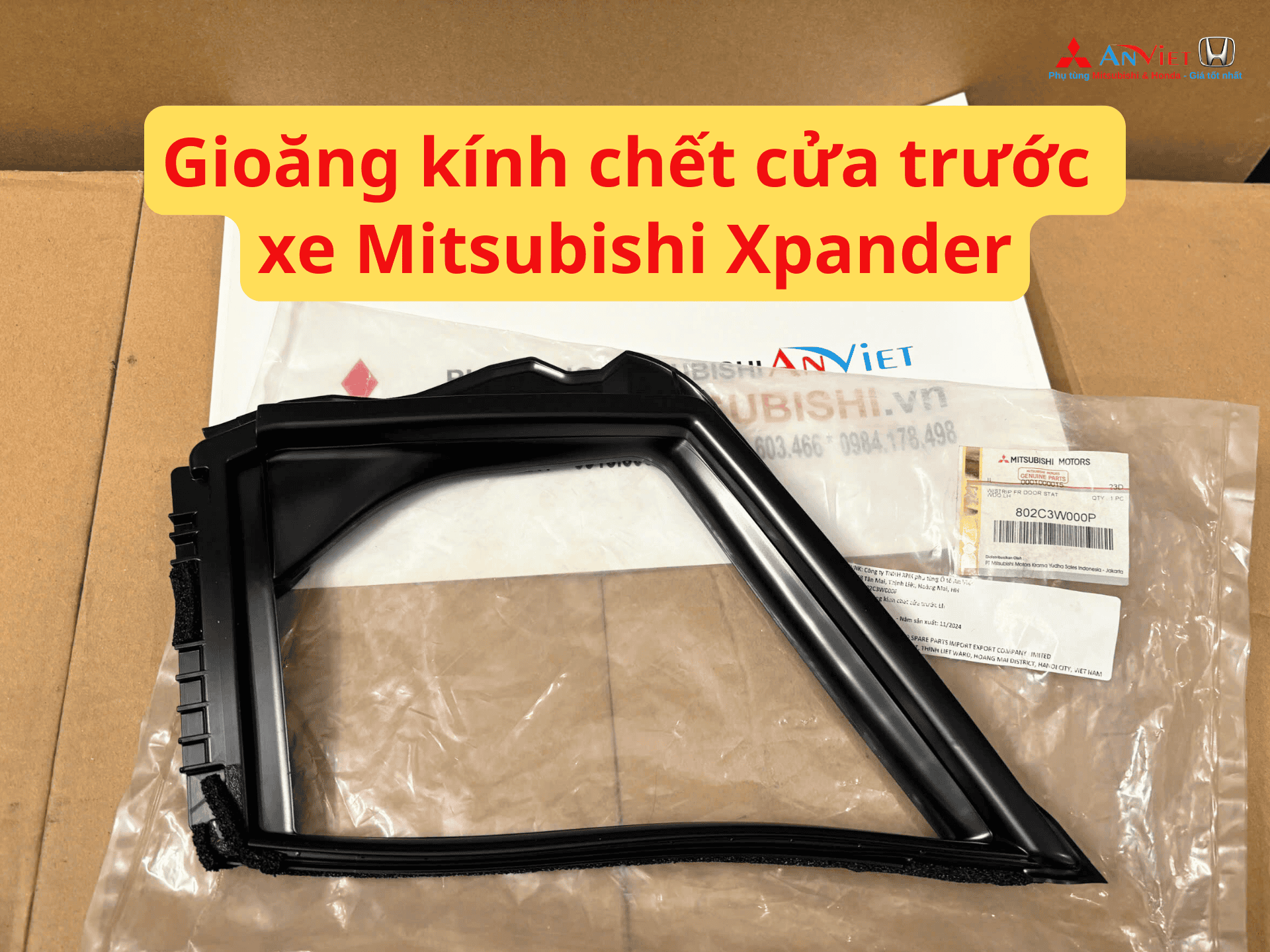 Gioăng kính chết cửa trước xe Mitsubishi Xpander