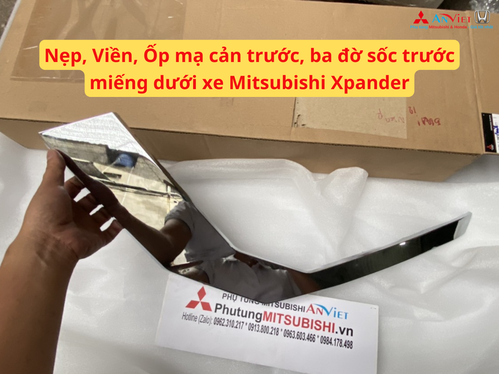 Nẹp, Viền, Ốp mạ cản trước, ba đờ sốc trước miếng dưới xe Mitsubishi Xpander