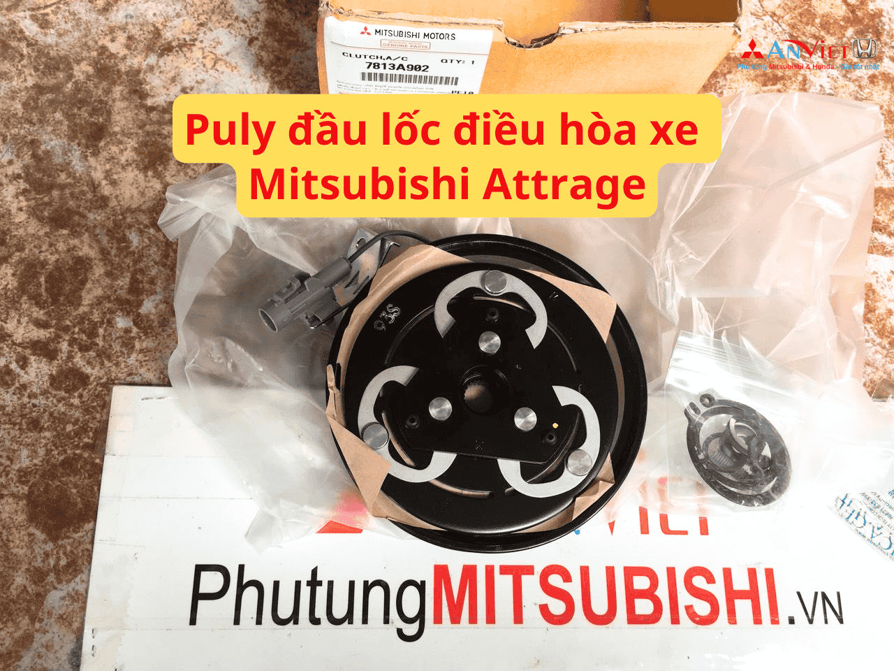 Puly đầu lốc điều hòa xe Mitsubishi Attrage