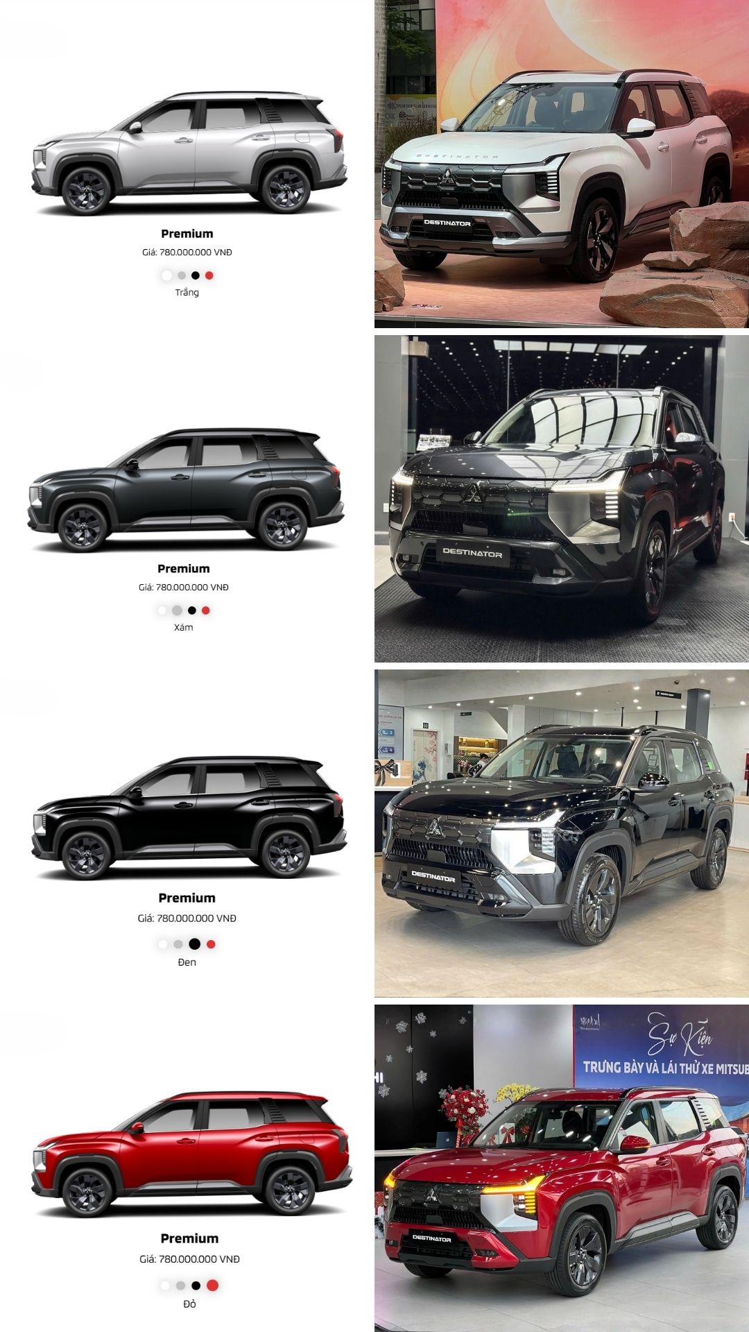 C&aacute;c m&agrave;u xe Mitsubishi Destinator bản Premium