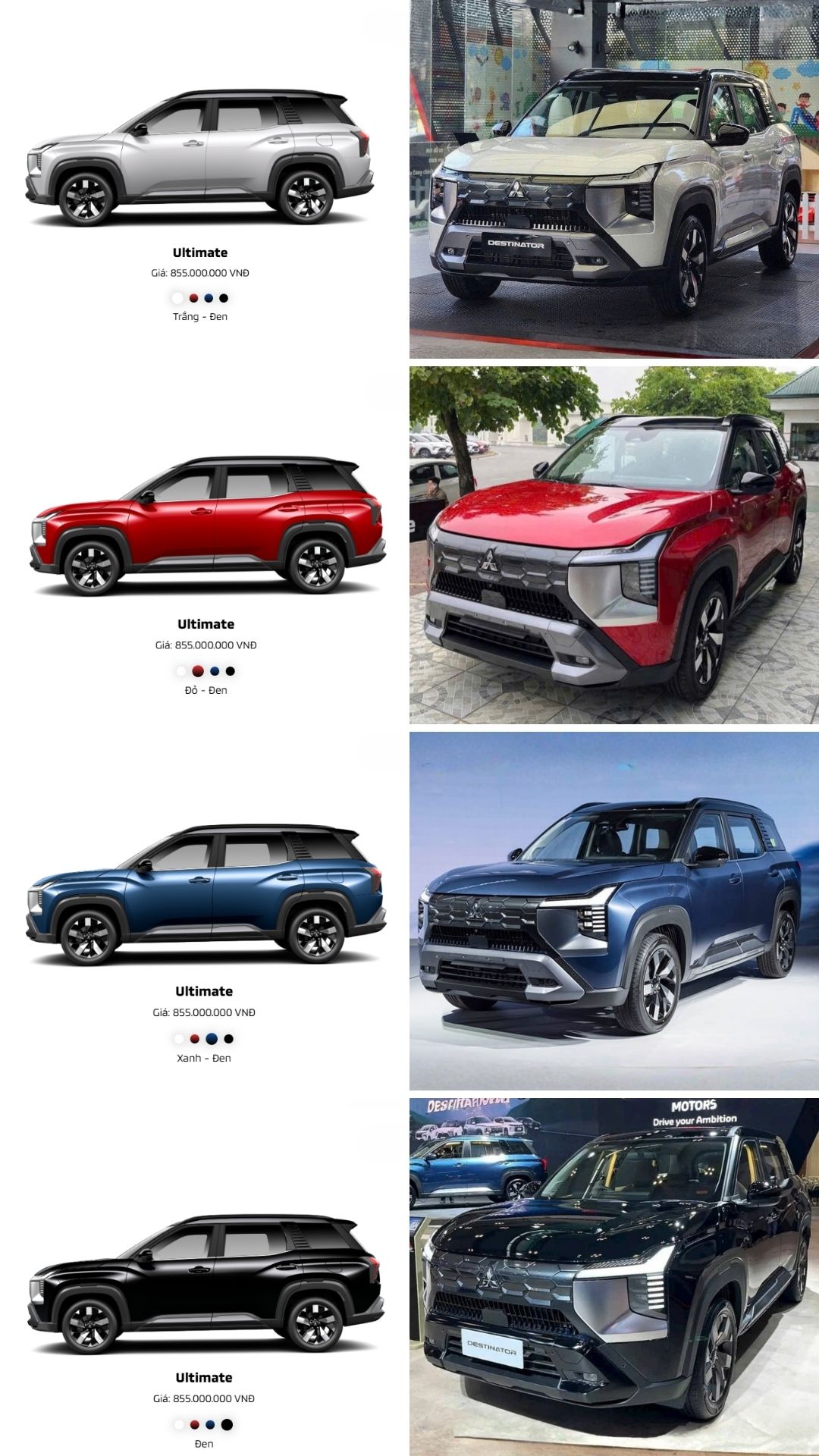 C&aacute;c m&agrave;u xe Mitsubishi Destinator Ultimate