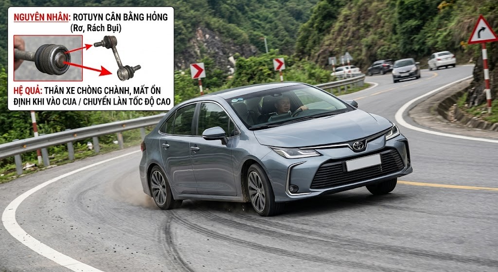 Dấu hiệu rotuyn cân bằng bị hỏng cần kiểm tra ngay