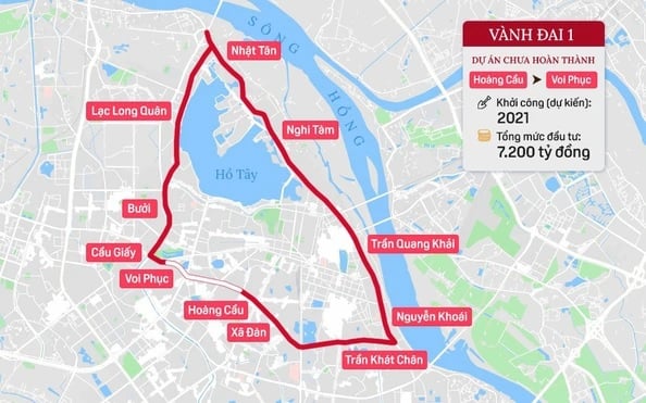 Khu vực đường Vành đai 1 của Hà Nội