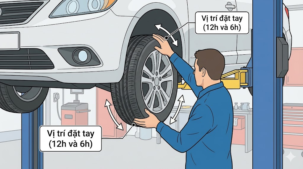 Kiểm tra moay ơ bạc đạn bánh xe