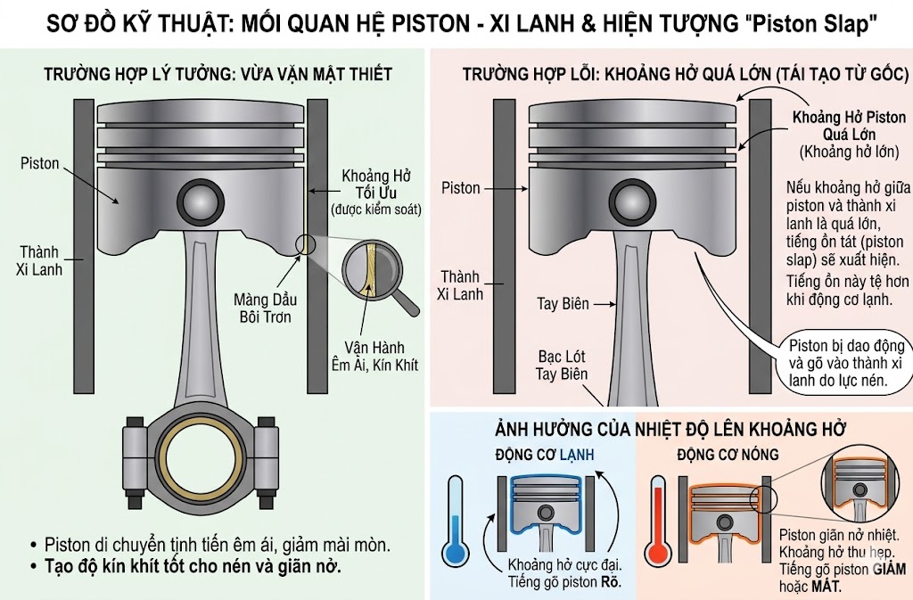 Mối quan hệ mật thiết giữa piston và xi lanh