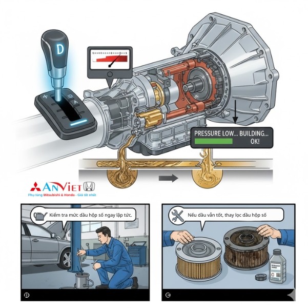 Hộp Số Vào Số Bị Trễ