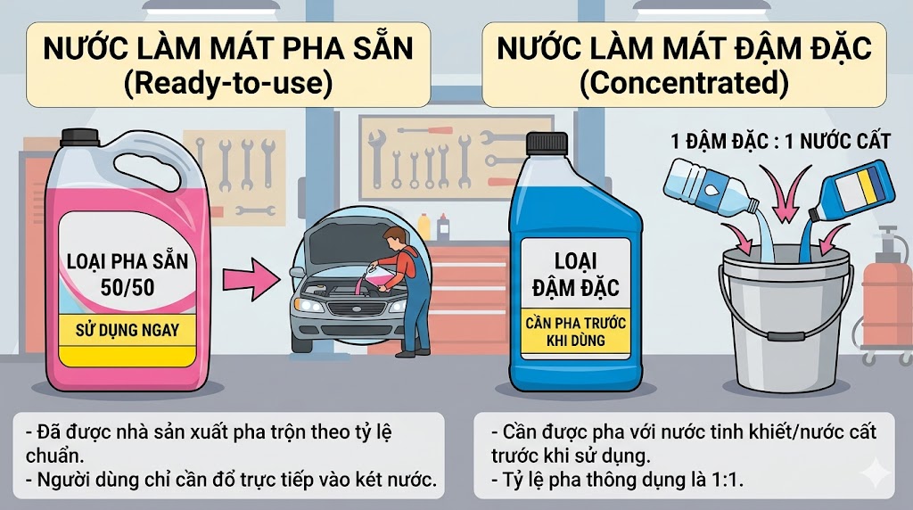 Ph&acirc;n loại theo nồng độ (Loại pha sẵn v&agrave; Loại đậm đặc cần dung dịch pha)