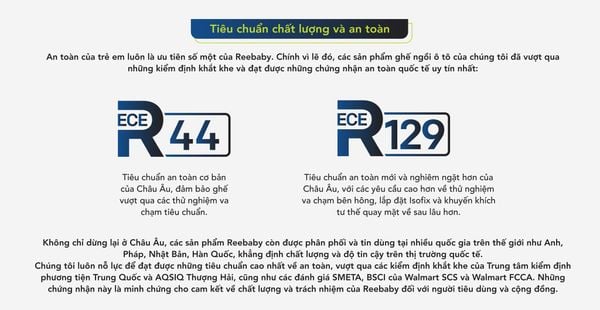 Tiêu chuẩn ECE R129 - isize cho ghế an toàn trẻ em