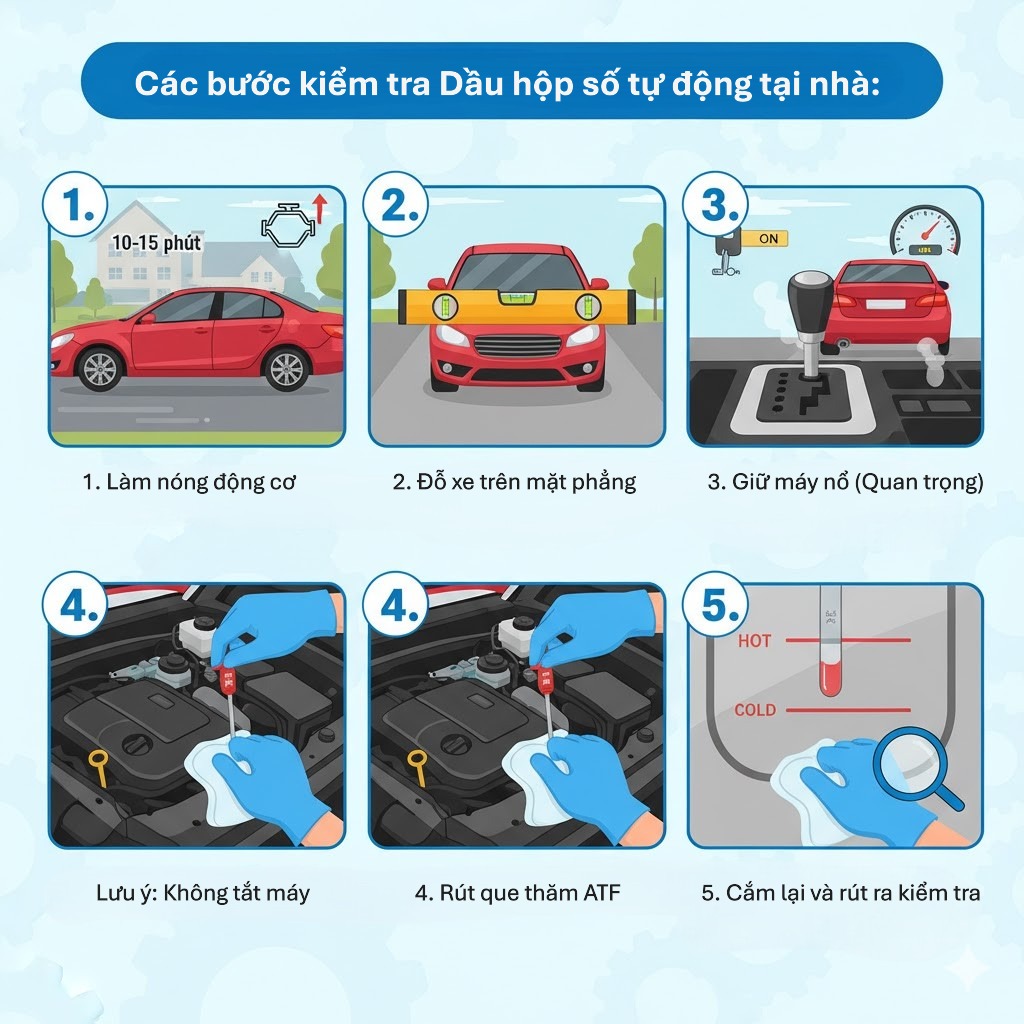 Cách Kiểm Tra Dầu Hộp Số Tự Động