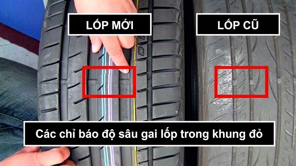 Vạch chỉ thị mòn lốp ô tô