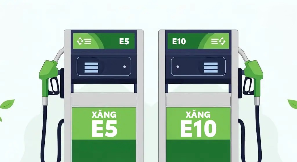 xăng E10 v&agrave; xăng E5 RON 92