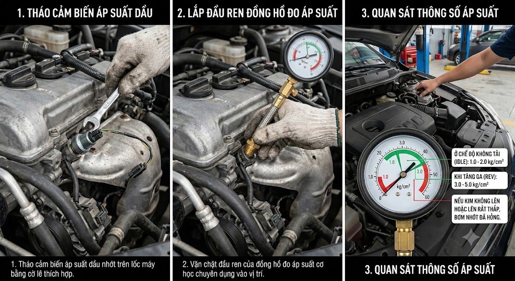 Hướng dẫn Cách kiểm tra bơm nhớt ô tô