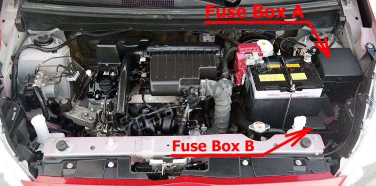 Sơ đồ cầu chì và rơ le Mitsubishi Attrage