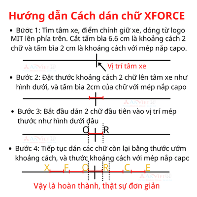 Cách Dán Bộ Chữ XFORCE Đúng Chuẩn Trên Đầu Xe Mitsubishi Xforce