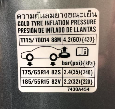 tem thông số lốp xe Attrage