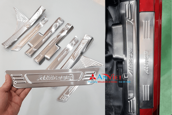 Ốp inox, ốp crom trang trí ngoại thất xe Mitsubishi Attrage