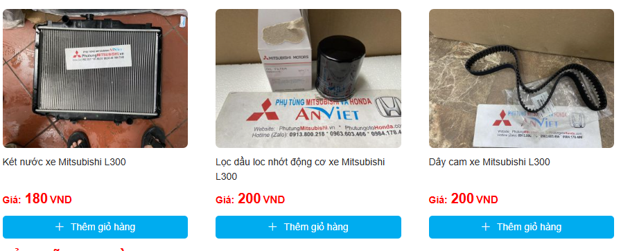 Phụ tùng Mitsubishi L300 giá rẻ