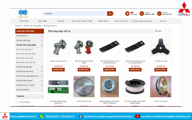 Địa điểm mua Phụ tùng Máy cắt cỏ Mitsubishi