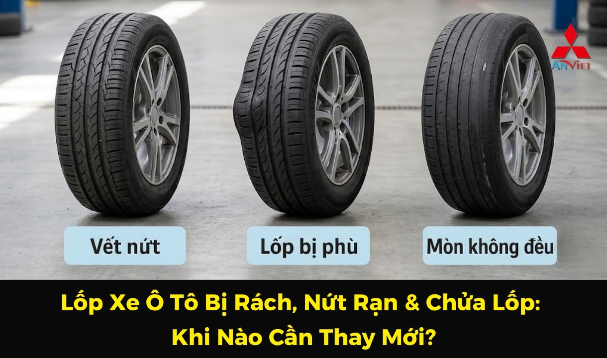 Lốp Xe Ô Tô Bị Rách, Nứt Rạn & Chửa Lốp: Khi Nào Cần Thay Mới?