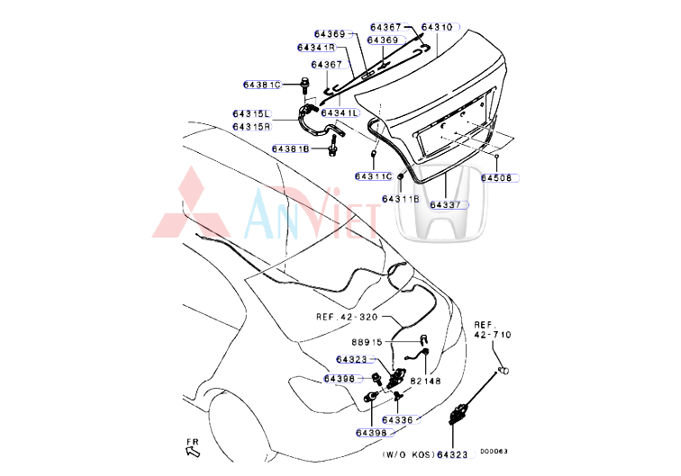 Gioăng cốp hậu, cốp sau xe Mitsubishi Attrage
