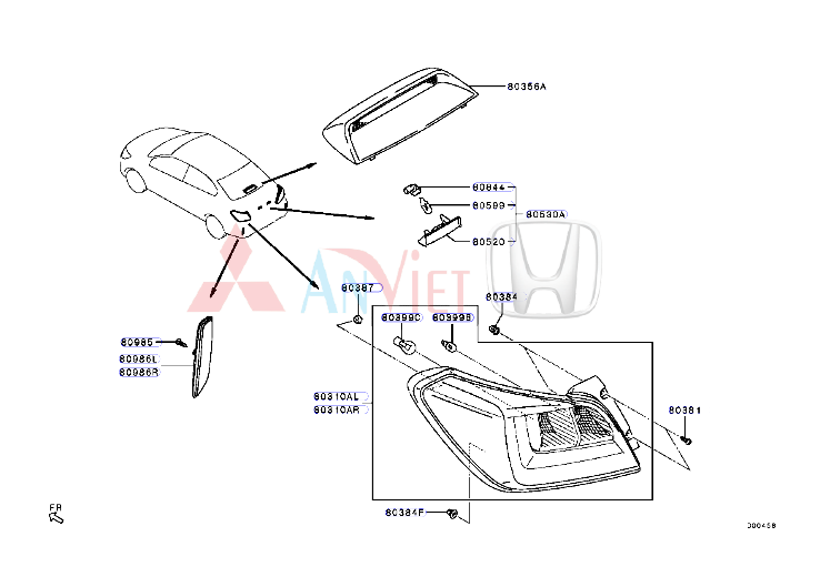 Đèn hậu xe Mitsubishi Attrage 2020-2025 premium 8330B259-8330B260 8334A148XA 8355A123, 8355A124 8341A149