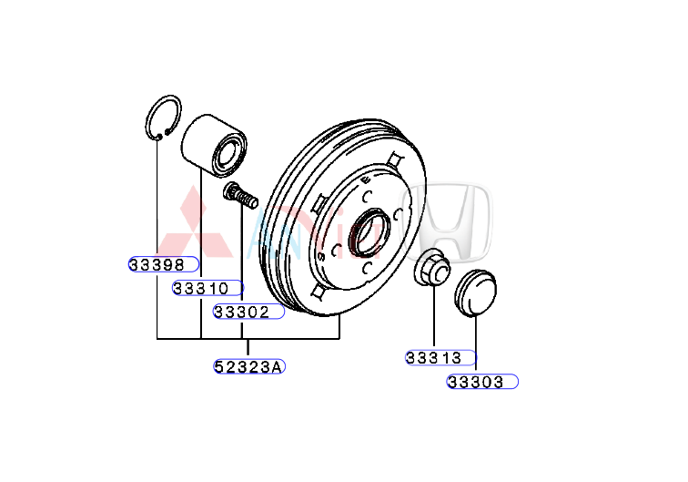 Trống phanh sau xe Mitsubishi Attrage 3785A024 3780A028