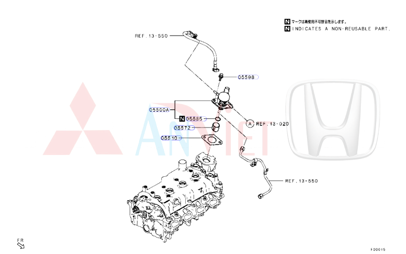 Bơm cao áp nhiên liệu lắp trên mặt máy Mitsubishi Destinator DST 16700W000P