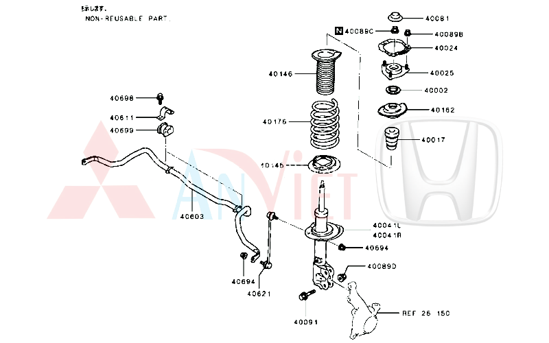Cao su bắt đầu giảm xóc sau Mitsubishi Destinator DST 4162A441