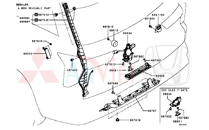 Hộp điều khiển cảnh báo cửa hậu, cốp sau Mitsubishi Destinator DST 8637C389