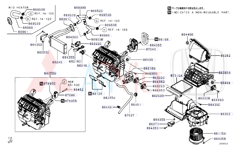 Nắp che chỗ bắt lọc gió điều hòa Mitsubishi Destinator DST 27420B000P