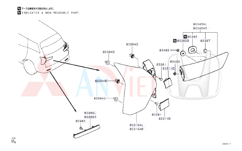 Đèn hậu, Đèn lái sau Mitsubishi Destinator DST 26555C010P 26550C010P 26550C000P 26555C000P 8355A038 26565C000P 26560C000P 8355A037