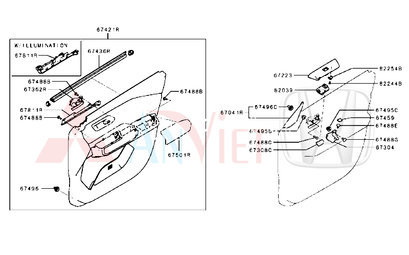 Công tắc lên xuống kính cửa trước Mitsubishi Destinator DST 25411A040P