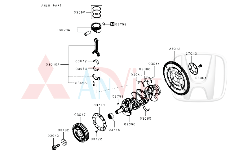 Xéc măng Mitsubishi Destinator DST 12033W010P