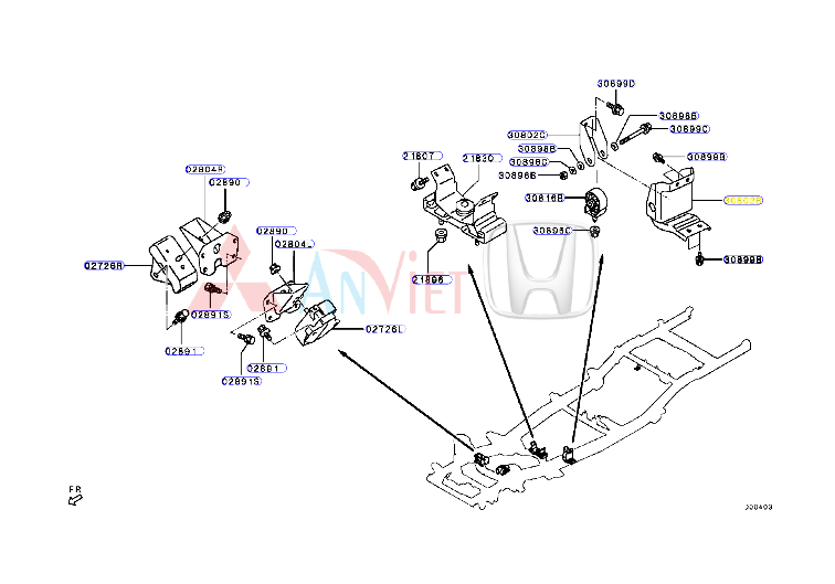 Chân máy xe Mitsubishi Triton MR992670, 1093A165, 1093A035 MR992717, 2910A212 2910A212, 2910A213, MR992717, MR99271 3204A005
