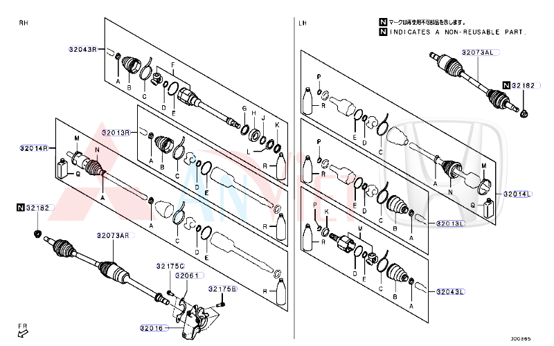 Cây láp, trục láp xe Mitsubishi Xforce 39100B000P 39101B000P 39292B000P 39293B000P 39294B000P 39295B000P 39218B010P 39218B000P