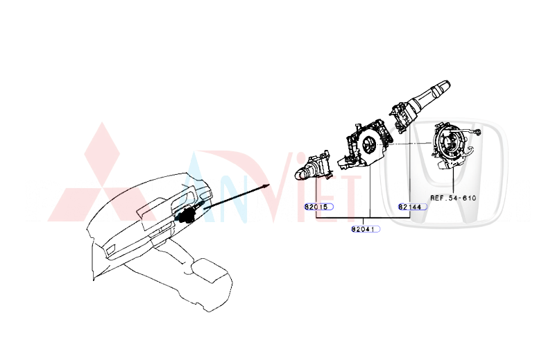 Công tắc đèn pha cốt và công tắc gạt mưa Xe Mitsubishi Xforce 8600A733 8614A254 8612A066 8612A067