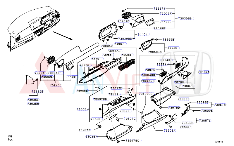 Hộc để đồ, Cốp phụ xe Mitsubishi XForce 68500B001P