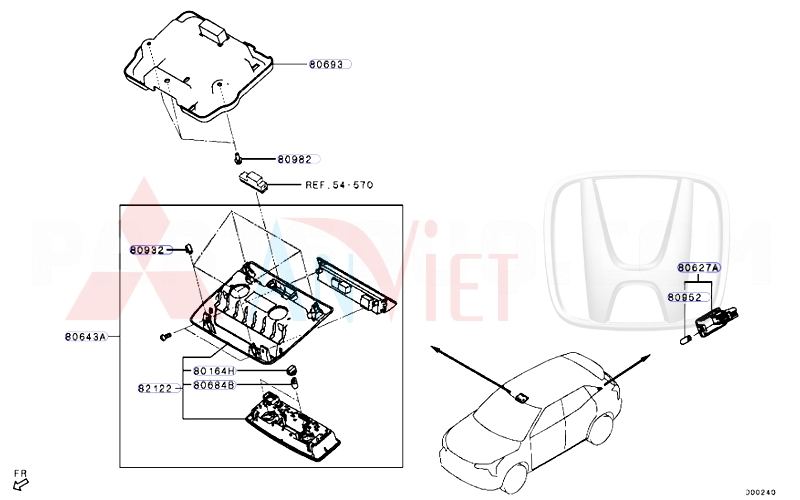Đèn chiếu sáng khoang hành lý Mitsubishi XForce 8431A007