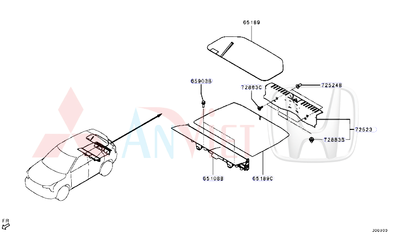 Ốp bệ cửa hậu, ốp cốp sau Mitsubishi XForce 84992B001P