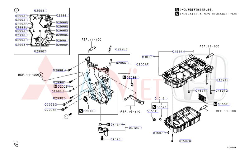 Bơm dầu nhớt động cơ xe Mitsubishi Xforce