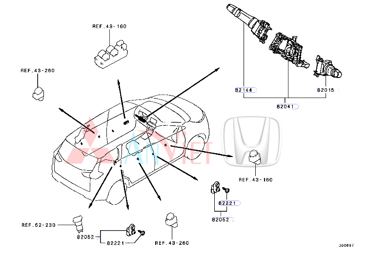 Công tắc pha cốt và gạt mưa xe Mitsubishi Xpander 8600A701