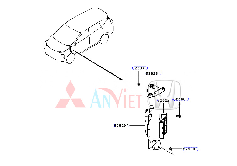 Giá bắt hộp điều khiển trung tâm ECU xe Mitsubishi Xpander