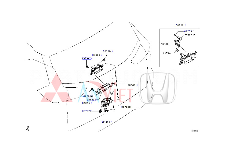 Tay mở cốp sau xe Mitsubishi Xpander