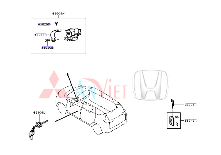 Phôi chìa khóa xe Mitsubishi Xpander