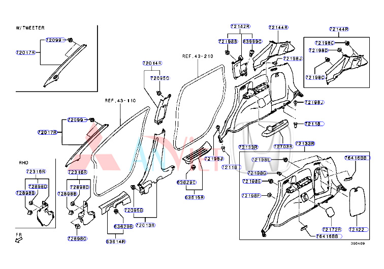 Nhựa ốp dây an toàn miếng dưới xe Mitsubishi Xpander