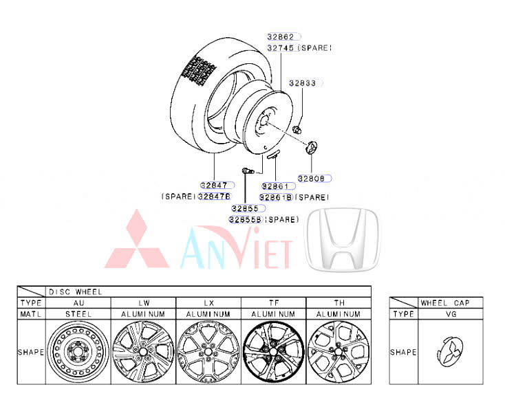 Van bơm hơi lốp xe Mitsubishi Xpander