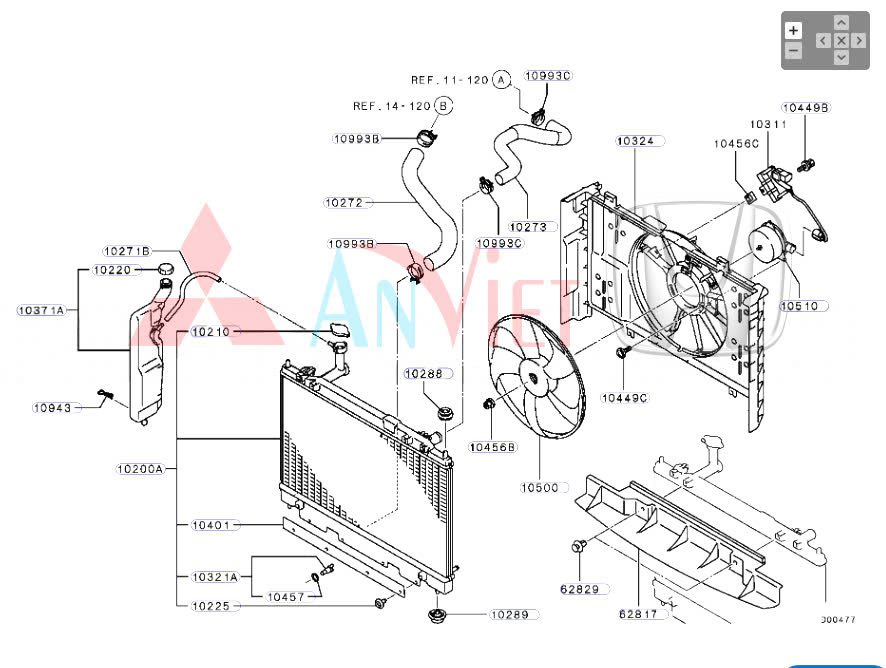 Cao su chân két nước Mitsubishi Xpander